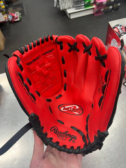 Vist Large View of Product Image Which is Used Rawlings PL110S BB/SB Glove RH Throw Red 11"