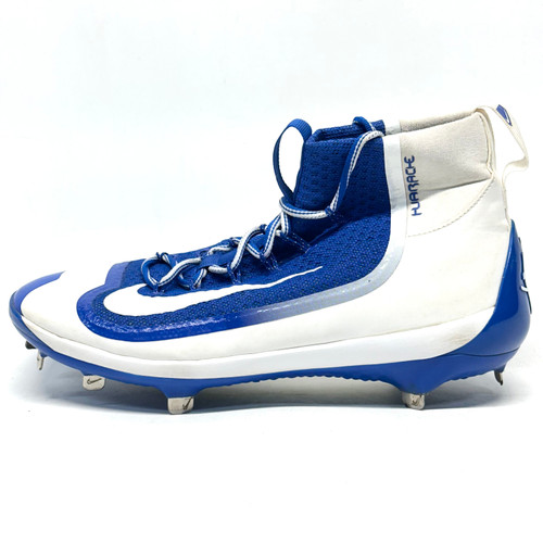 Vist Large View of Product Image Which is Used Nike HURACHE BB/SB Cleats White And Royal Blue Senior 12