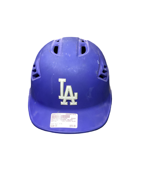 Vist Large View of Product Image Which is Used Rawlings DODGERS HELMET Batting Helmet No Mask Royal Blue One Size