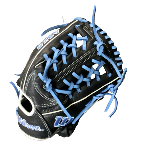 Vist Large View of Product Image Which is Used Wilson A950 BB/SB Glove RH Throw Black 11 3/4"