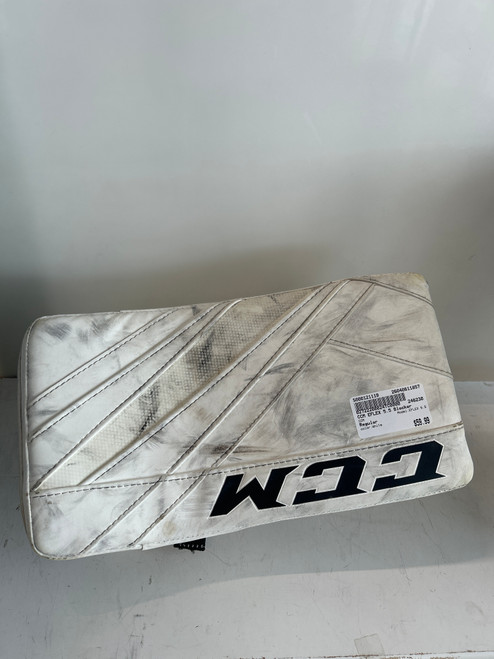 Vist Large View of Product Image Which is Used CCM EFLEX 5.5 Youth Goalie Blocker White