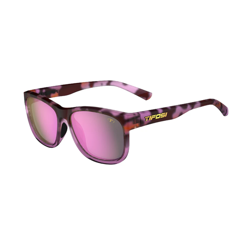 Vist Large View of Product Image Which is New Tifosi Swank XL Biking Glasses- Pink Tortoise Frame/Rose Mirror Lens