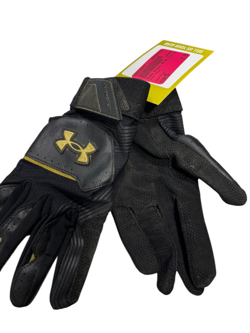 Vist Large View of Product Image Which is Used Under Armour BB/SB Batting Gloves Black MD