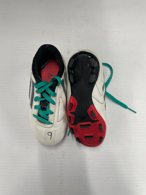 Vist Large View of Product Image Which is Used Adidas Soccer Cleats White Youth 09.0