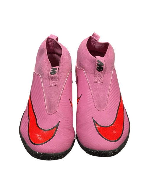 Vist Large View of Product Image Which is Used Nike FQ8312-600 Soccer Indoor Shoes Pink Junior 04.5