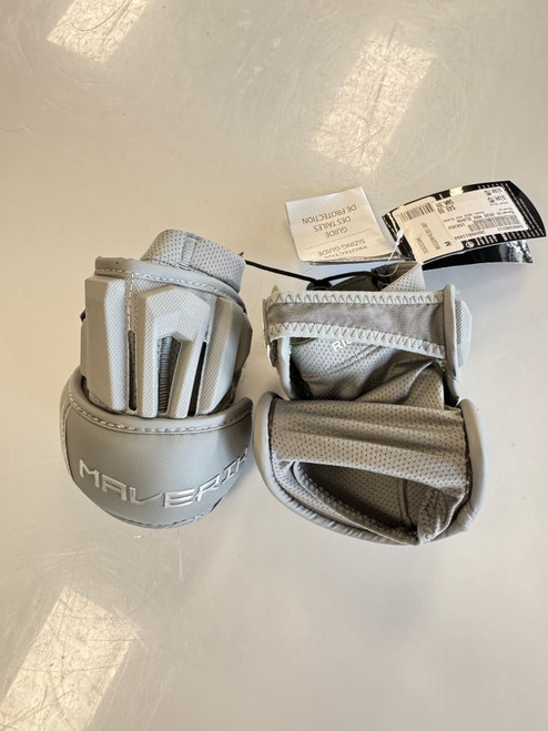 Vist Large View of Product Image Which is Used Maverik 2025 MAX ELBOW Lacrosse Arm Pads/Guards Grey MD