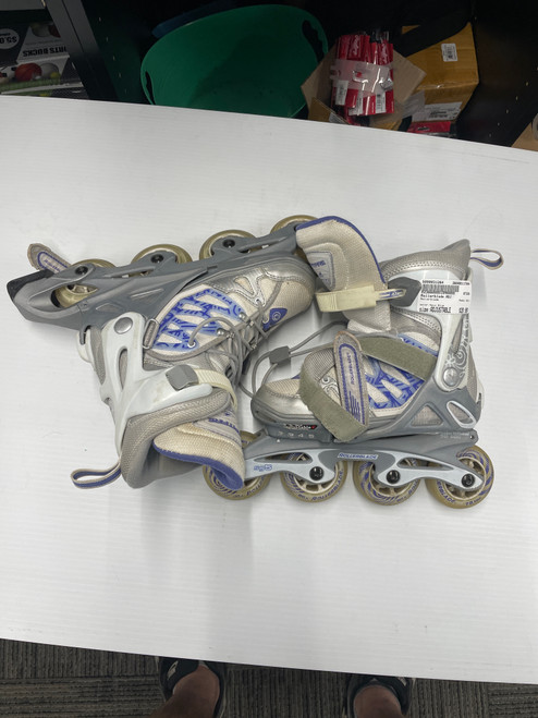 Vist Large View of Product Image Which is Used Rollerblade ADJ Junior Rec Fitness Skates Navy Blue Adjustable