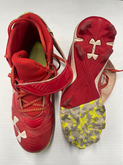 Vist Large View of Product Image Which is Used Under Armour BASEBALL CLEAT BB/SB Cleats Red Junior 04