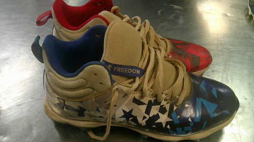 Vist Large View of Product Image Which is Used Under Armour BRICE HARPER BB/SB Cleats White Junior 06