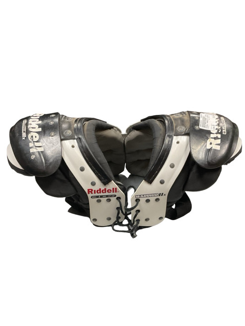 Vist Large View of Product Image Which is Used Riddell WARRIOR IIX FB Shoulder Pads White SM