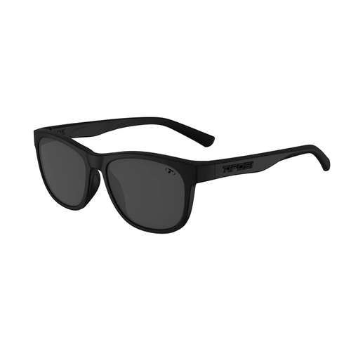 Vist Large View of Product Image Which is New Tifosi Swank Biking Glasses- Blackout Frame/Smoke Tint Lens