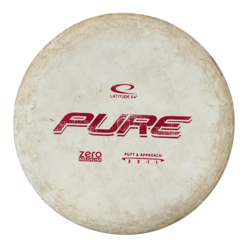 Vist Large View of Product Image Which is Used Latitude 64 ZERO MED PURE Disc Golf Putter White 174g