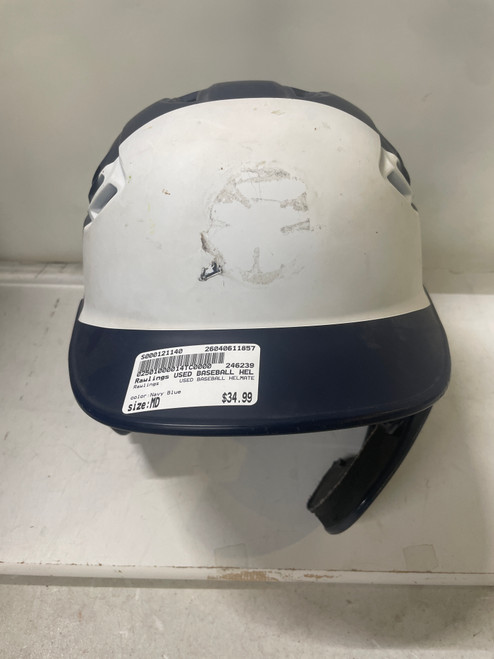 Vist Large View of Product Image Which is Used Rawlings USED BASEBALL HELMATE Batting Helmet w/Mask Navy Blue MD
