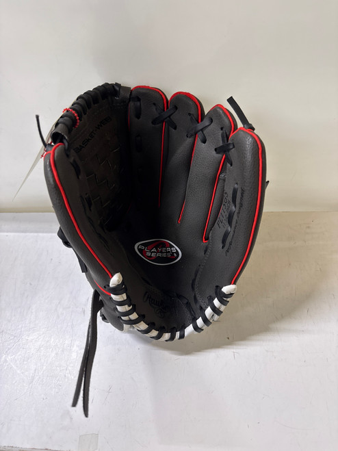 Vist Large View of Product Image Which is Used Rawlings PLAYER SEIRES BB/SB Glove RH Throw Black 11 1/2"