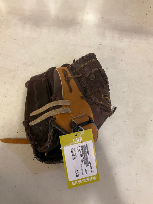 Vist Large View of Product Image Which is Used Mizuno GFN1202A LH Throw Fastpitch Gloves Brown 12"