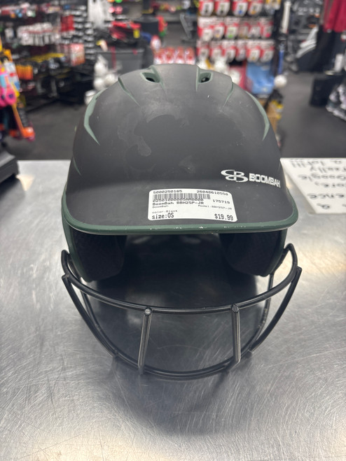 Vist Large View of Product Image Which is Used BoomBah BBH2SP-JR Batting Helmet w/Mask Black One Size