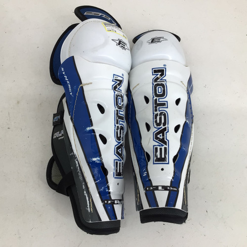 Vist Large View of Product Image Which is Used Easton ST4 JR 13 IN HOCKEY SHIN GUARDS Junior Shin Guards White 13"