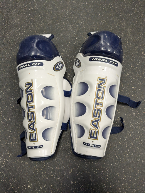 Vist Large View of Product Image Which is Used Easton SHIN PAD Senior Shin Guards White 14"