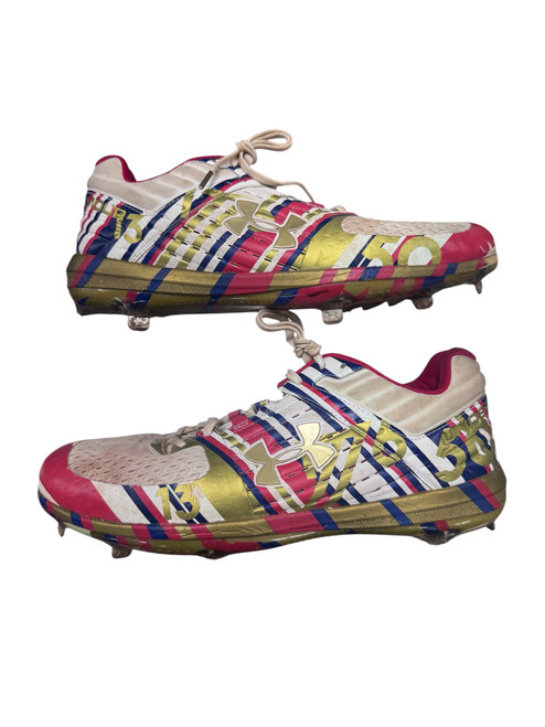 Vist Large View of Product Image Which is Used Under Armour 4TH OF JULY CLEATS BB/SB Cleats White Senior 11.5