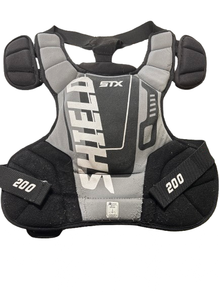 Vist Large View of Product Image Which is Used STX SHIELD 200 LAX Goalie Chest Y Black And Grey Youth