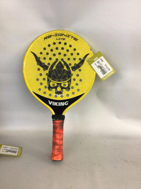 Vist Large View of Product Image Which is Used VIKING RE-IGNITE LITE PADDLE TENNIS Adult Tennis Racquet Yellow 4 1/2"
