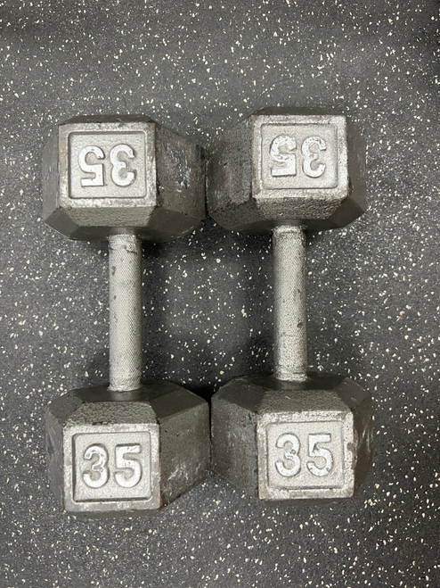 Vist Large View of Product Image Which is Used 35-LB Hex Dumbbell (Pair)