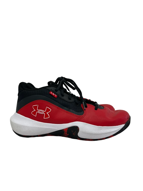 Vist Large View of Product Image Which is Used Under Armour Lockdown Mens 8.5 Basketball Shoes M Black And Red 