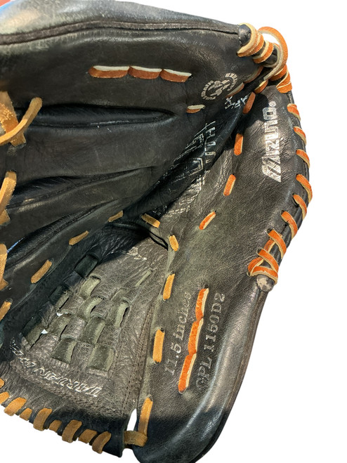 Vist Large View of Product Image Which is Used Mizuno GPL 1150 D BB/SB Glove RH Throw Black 11 1/2"