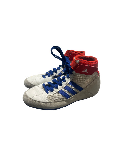 Vist Large View of Product Image Which is Used Adidas Wrestling Shoes White Youth 12.0