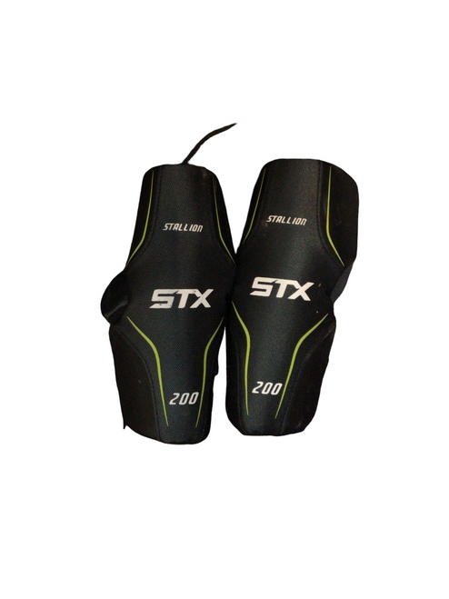 Vist Large View of Product Image Which is Used STX STALLION 200 Lacrosse Arm Pads/Guards Black SM