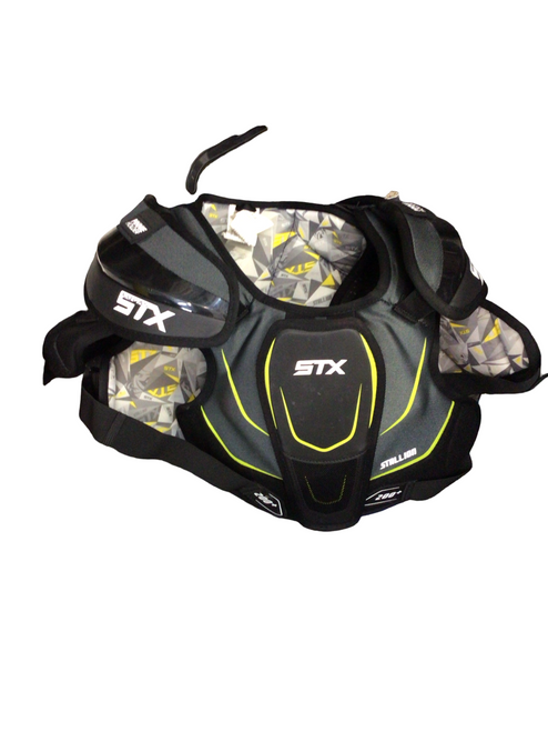 Vist Large View of Product Image Which is Used STX STALLION 200+ Lacrosse Shoulder Pads Black SM