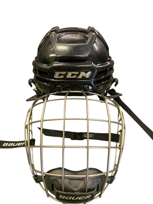 Vist Large View of Product Image Which is Used CCM SUPER TACKS X Helmet Cage Combo Black SM