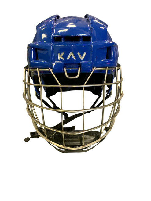 Vist Large View of Product Image Which is Used KAV Helmet Cage Combo Royal Blue XS