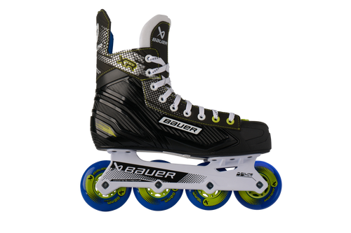 Vist Large View of Product Image Which is Everyone remembers their first set of wheels. The perfect intro to roller hockey, these recreational-level skates use a beginner-friendly construction to help you find your stride and learn the mechanics. Plus, the thick ankle pads and soft microfiber liner are designed to keep you comfortable as you spend your weekends ripping around town or training under the sun.
Key Features:
FLEXLITE Chassis – Inspired by the POWERFLY Holder, this one-piece chassis features similar torsional flex points to help you experience enhanced agility when turning and accelerating while creating a smooth ride on uneven surfaces. And at nearly 50% lighter than its steel counterpart, it’ll feel like nothing’s holding you back.
All-Round Comfort – Once you lace ‘em up, you’ll never want to take them off. Thick foam padding around the ankle and a thermoformable upper are designed to create a comfortable, custom-like fit.
BAUER Street Wheels – Ready to roll straight out of the box. These skates come with the BAUER Street Wheels preinstalled in a Hi-Lo setup — two smaller wheels in the front and two bigger wheels in the back — to
keep you in a forward-leaning stance for added stability.
