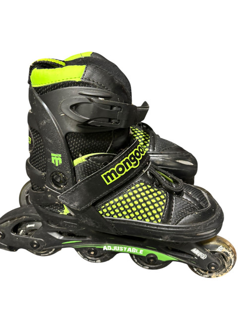 Vist Large View of Product Image Which is Used Mongoose ADJ 1-4 GREEN Junior Rec Fitness Skates Black Adjustable