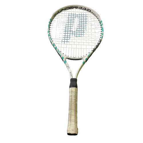 Vist Large View of Product Image Which is Used Prince THUNDER 110 Adult Tennis Racquet White 4 1/8"