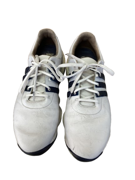 Vist Large View of Product Image Which is Used Adidas Mens Golf Shoes White Senior 12