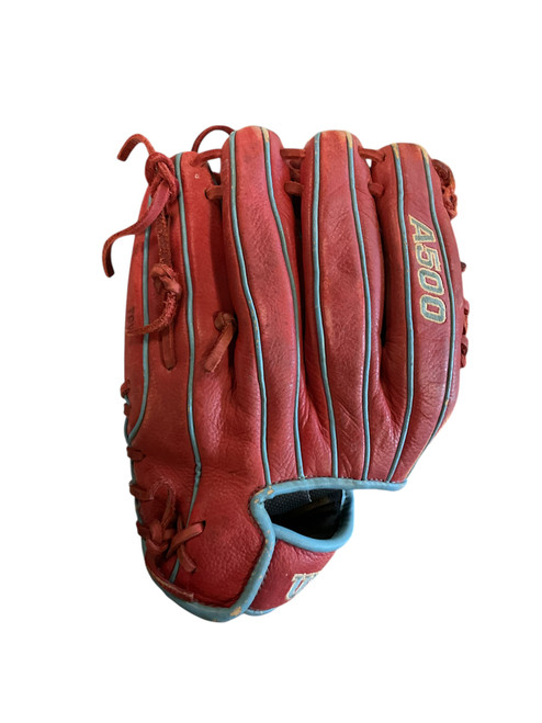 Vist Large View of Product Image Which is Used Wilson A500 BB/SB Glove RH Throw Red 11 1/2"