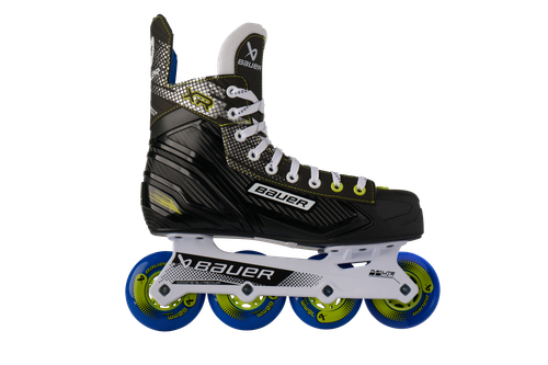 Vist Large View of Product Image Which is Everyone remembers their first set of wheels. The perfect intro to roller hockey, these recreational-level skates use a beginner-friendly construction to help you find your stride and learn the mechanics. Plus, the thick ankle pads and soft microfiber liner are designed to keep you comfortable as you spend your weekends ripping around town or training under the sun.
Key Features:
FLEXLITE Chassis – Inspired by the POWERFLY Holder, this one-piece chassis features similar torsional flex points to help you experience enhanced agility when turning and accelerating while creating a smooth ride on uneven surfaces. And at nearly 50% lighter than its steel counterpart, it’ll feel like nothing’s holding you back.
All-Round Comfort – Once you lace ‘em up, you’ll never want to take them off. Thick foam padding around the ankle and a thermoformable upper are designed to create a comfortable, custom-like fit.
BAUER Street Wheels – Ready to roll straight out of the box. These skates come with the BAUER Street Wheels preinstalled in a Hi-Lo setup — two smaller wheels in the front and two bigger wheels in the back — to
keep you in a forward-leaning stance for added stability.