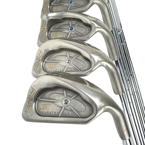 Vist Large View of Product Image Which is Used Ping ISI NICKEL BLUE DOT Men's RH Iron Set 3I-SW Stiff Flex Steel Shaft