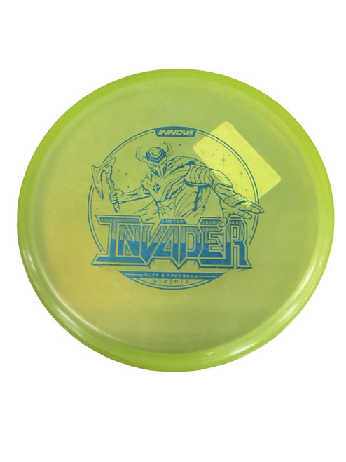 Vist Large View of Product Image Which is Used Innova LUSTER INVADER Disc Golf Putter Green 172g