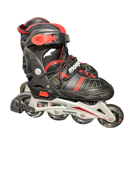 Vist Large View of Product Image Which is Used Mongoose ROLLERBLADES ADJ JNR 1-4 Junior Rec Fitness Skates Black Adjustable