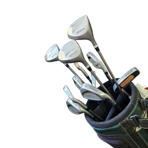 Vist Large View of Product Image Which is Used Wilson PRO STAFF OS GOLF SET Mens Package Set RH Green 12 Piece