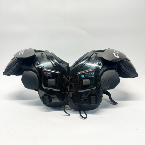 Vist Large View of Product Image Which is Used Champro GAUNTLET YOUTH FB Shoulder Pads Black LG