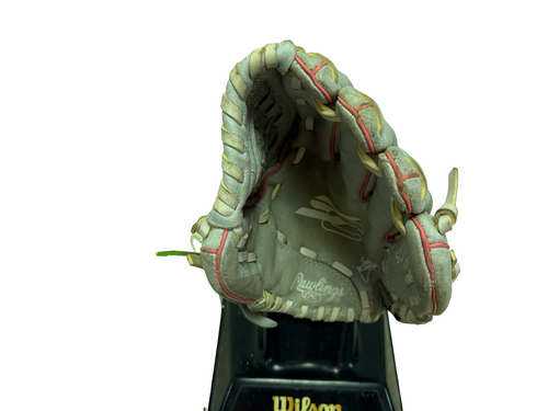 Vist Large View of Product Image Which is Used Rawlings SCSB105P Leather Shell Youth Fastpitch Softball Glove RH Throw Silver 10 1/2"