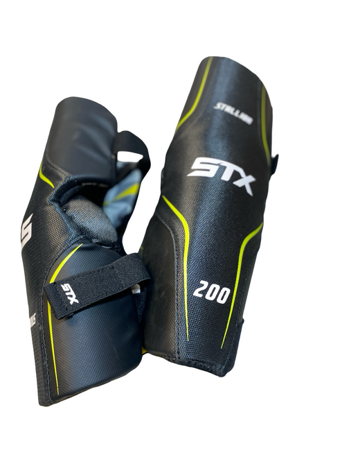 Vist Large View of Product Image Which is Used STX STALLION 200 Lacrosse Arm Pads/Guards Black LG
