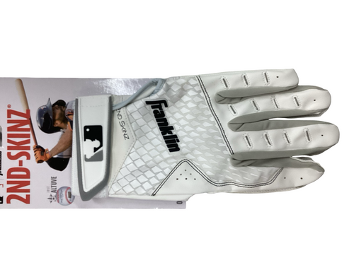 Vist Large View of Product Image Which is Used Franklin 2ND SKINZ BB/SB Batting Gloves White SM