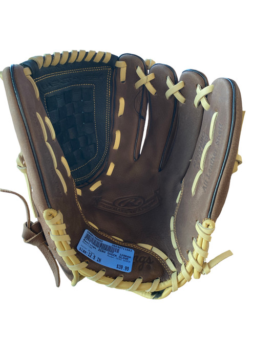 Vist Large View of Product Image Which is Used Rawlings ZERO SHOCK BB/SB Glove RH Throw Brown 12 1/2"