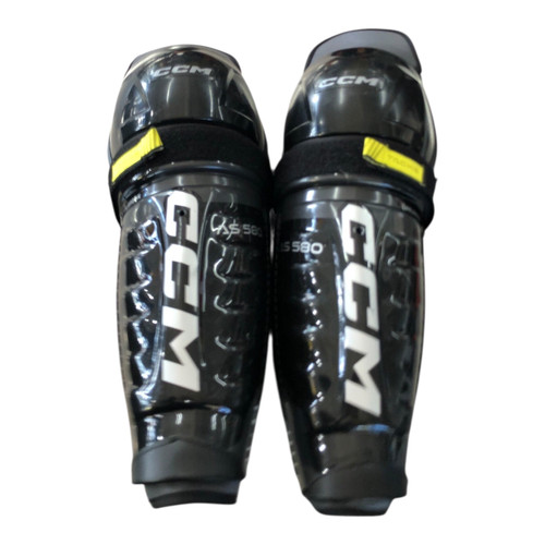 Vist Large View of Product Image Which is Used CCM AS 580 Senior Shin Guards Black 14"