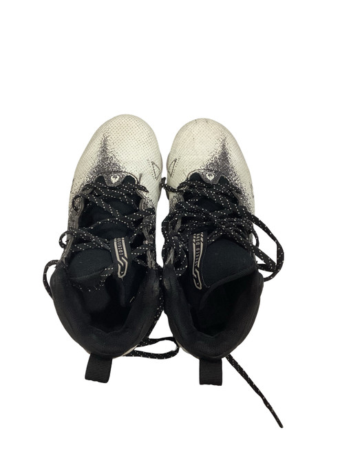 Vist Large View of Product Image Which is Used Under Armour BASEBALL CLEATS BLACK AND WHITE BB/SB Cleats White Junior 02.5